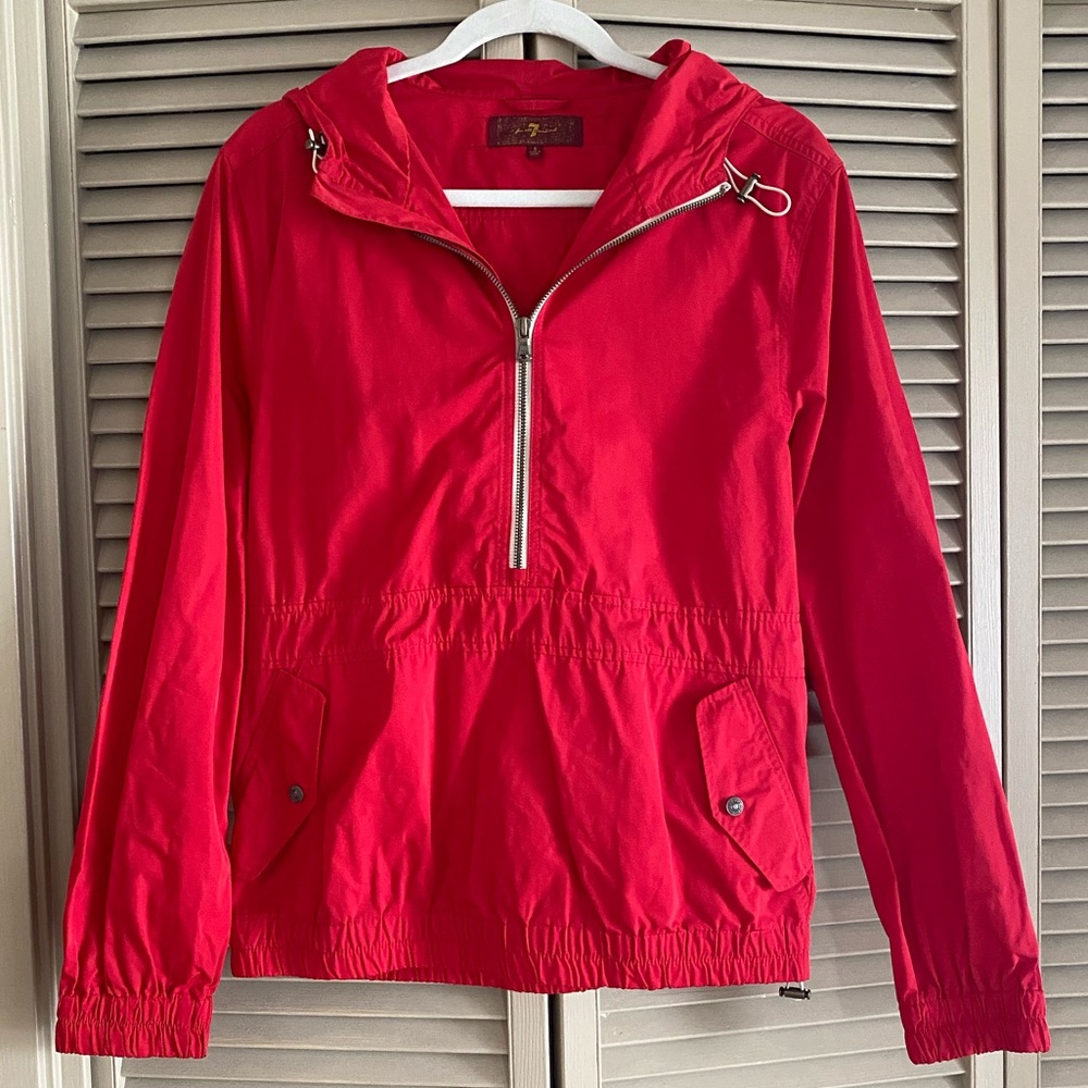 7 For All Mankind Bright Red Windbreaker